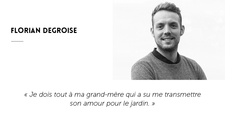 Portrait de Florian Degroise, il est l'un des paysagistes de la Garden Team.