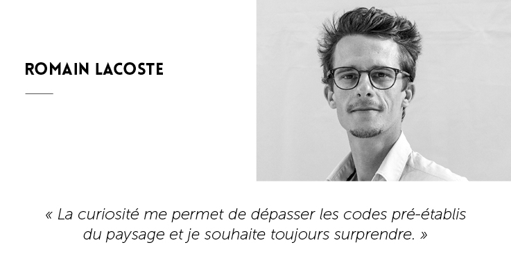 Portrait de Romain Lacoste, il est l'un des paysagistes de la Garden Team.