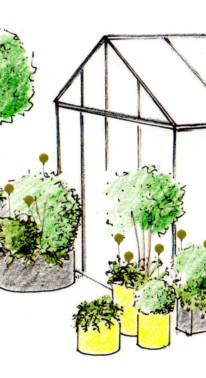 Stand Garden_Lab, Fête des plantes de Saint-jean-de-Beauregard. Conception Céline Bertin, Géraldine Carré, sculptures Claude Pasquer.